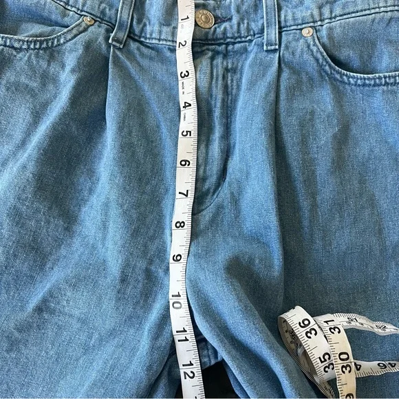 Ayr "The Hooky" High Rise Pleated Cotton/Hemp Size 28 Light Blue - Picture 13 of 15